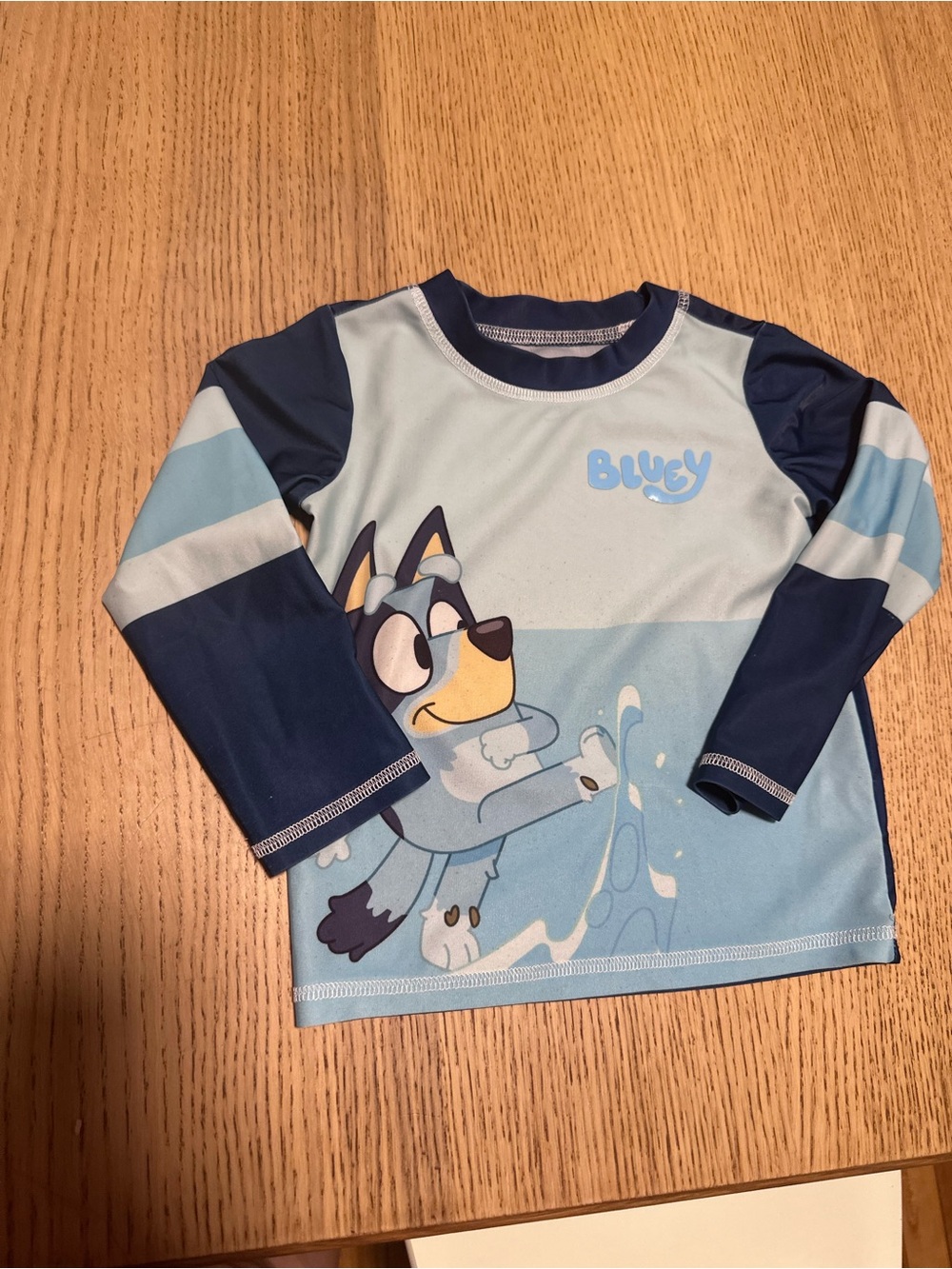 Boys' Long Sleeve Blue Cartoon Swim Rashguard - UPF Sun Protection